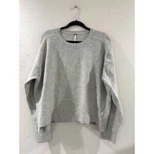free people Womens oversize boxy light knit sweater gray size small